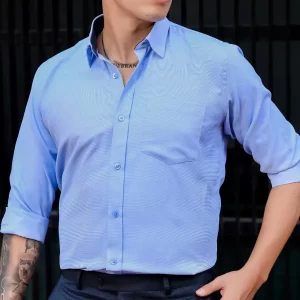 Camisa Oxford Celeste