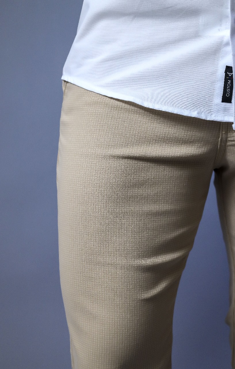 Dril Cuadros Beige - Imagen 2